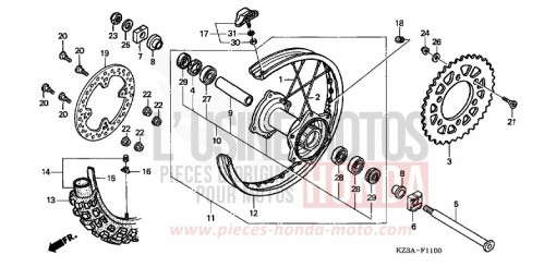 REAR WHEEL CR250R5 de 2005